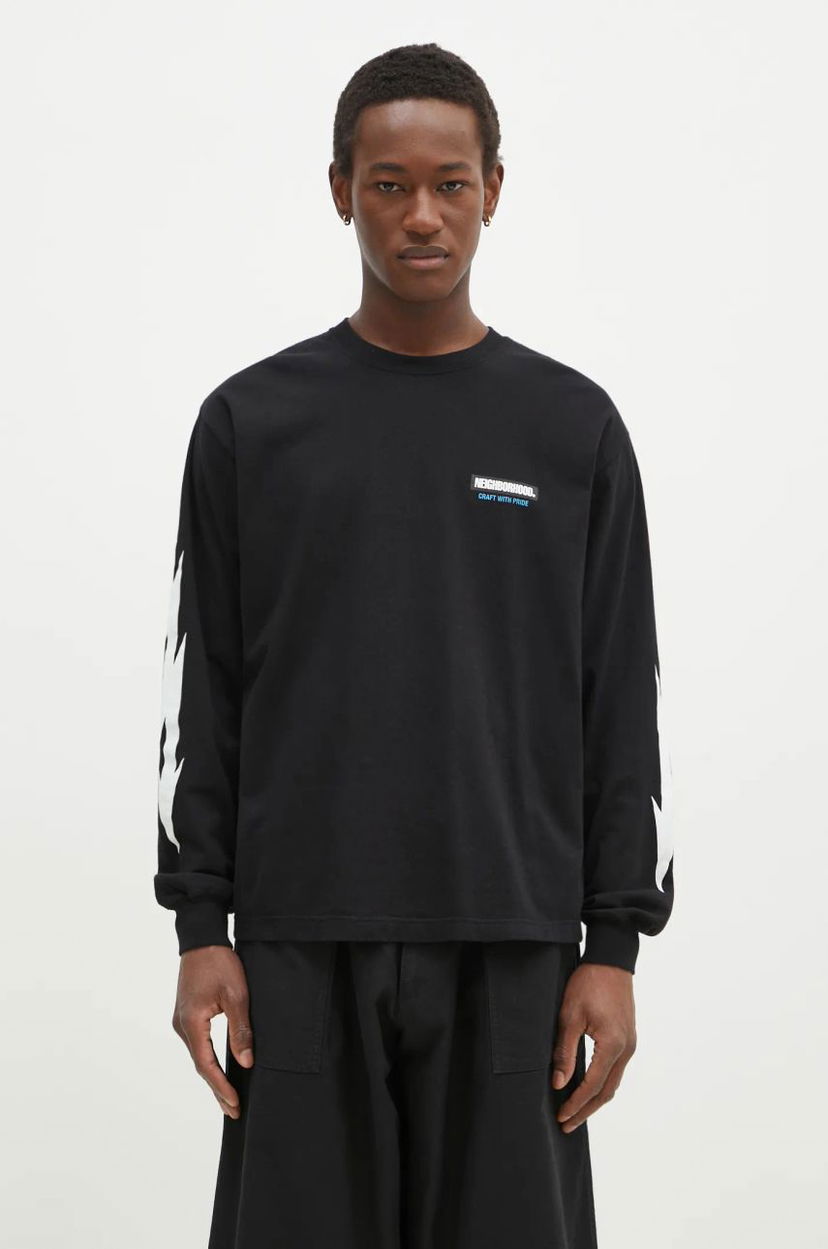 Majica kratkih rukava Neighborhood Long Sleeve Graphic T-Shirt NEIGHBORHOOD Crna | 242PCNH.LT16