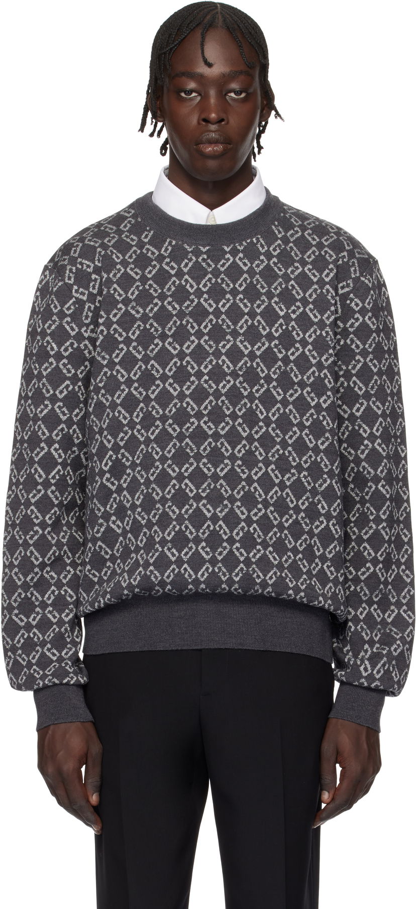 Džemper Givenchy Monogram Jacquard Sweater Siva | BM90TH4YKY030