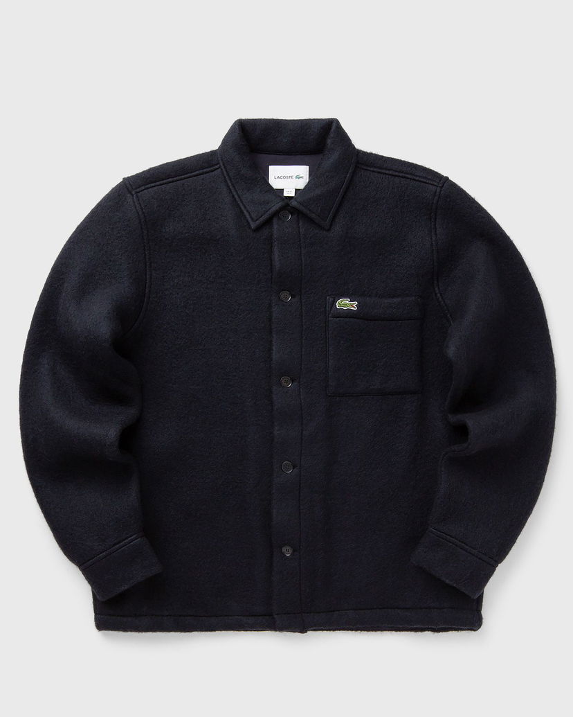 Jakna Lacoste Woven Collared Button-Front Chest Pocket Shirt Jacket Tamnoplava | CH8997-HDE
