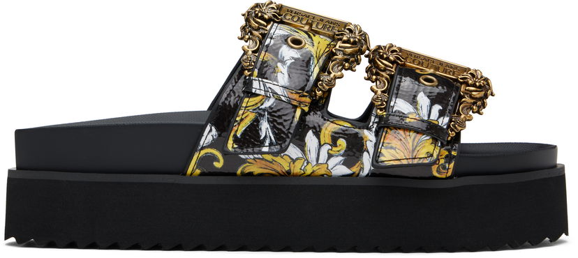 Tenisice i cipele Versace Versace Jeans Couture Outline Barocco Arizona Sandals Crna | E78VA3SM1_EZS366