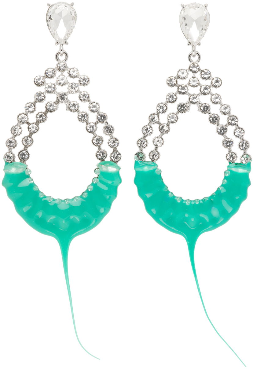Naušnice Ottolinger Ottolinger Diamond Loop Earrings Tirkiz | 2500503