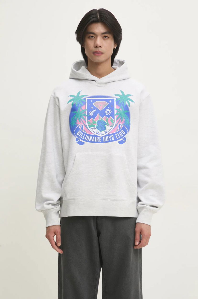 Dukserice BILLIONAIRE BOYS CLUB Billionaire Boys Club Tropical Crest Popover Hoodie Siva | B24447