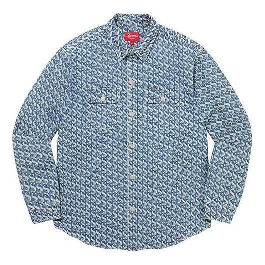 Košulja Supreme Supreme Monogram Denim Shirt Plava | SUP-FW21-229