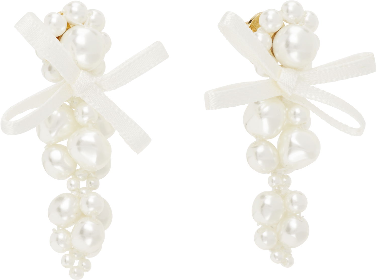 Naušnice Simone Rocha Simone Rocha Petite Bow Cluster Earrings Bijela | ERG545 0904, 1