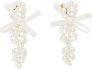 Naušnice Simone Rocha Simone Rocha Petite Bow Cluster Earrings Bijela | ERG545 0904, 1