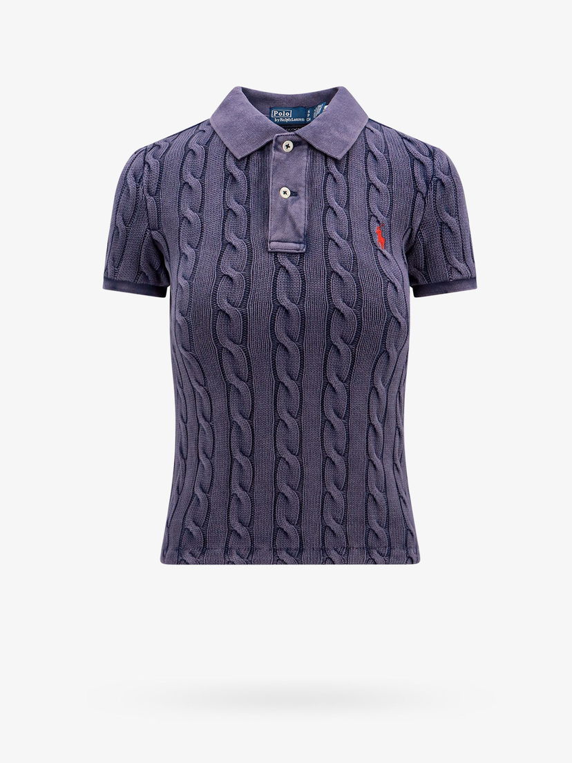 Polo majica Polo by Ralph Lauren Women's Cable-Knit Polo Shirt by Polo Ralph Lauren Ljubičasta | 211943010002