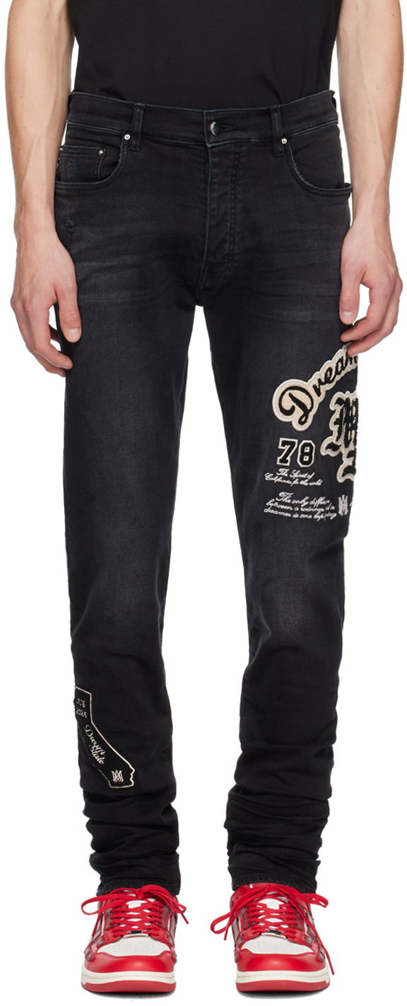 Jeans AMIRI Black Dream Team Skinny Jeans Crna | AMDNSY1065, 0