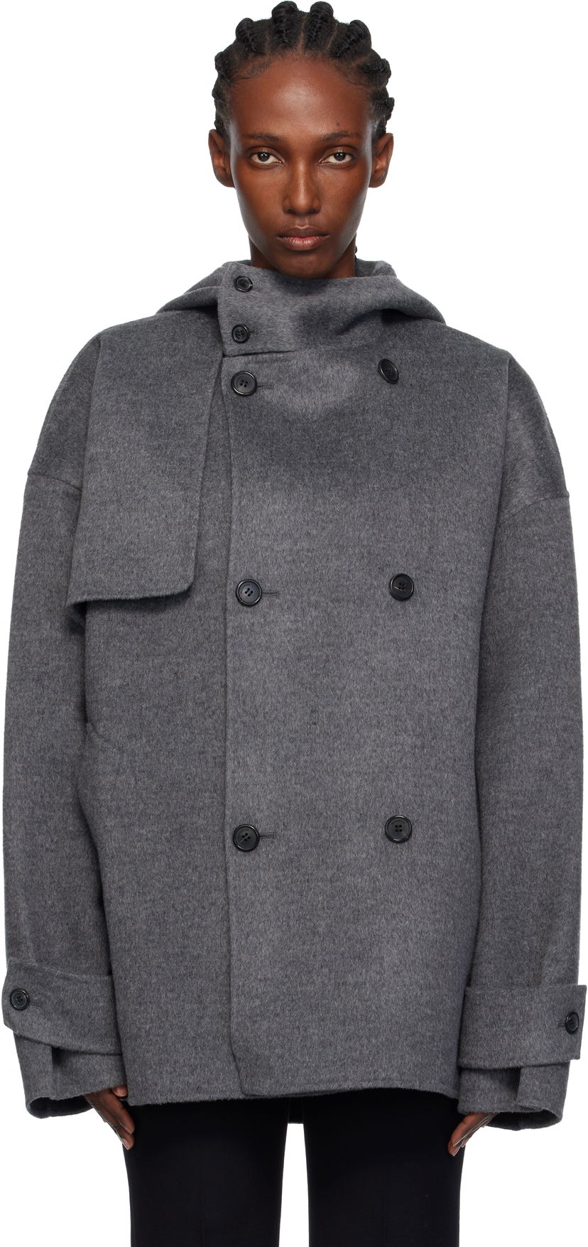 Kaputi JW Anderson JW Anderson Oversized Peacoat Siva | CO0343-PG1559