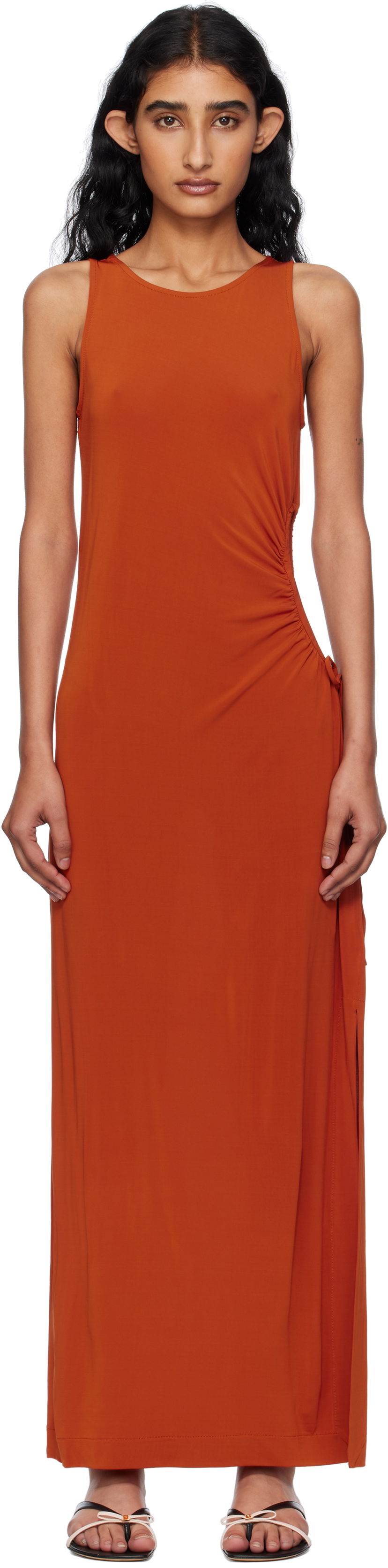 Haljina Max Mara Max Mara Caro Maxi Dress Narančasta | 2516621049600