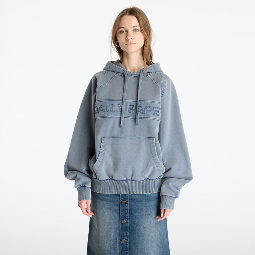 Dukserice DAILY PAPER Daily Paper Garment Wash Hoodie Plava | 2511164