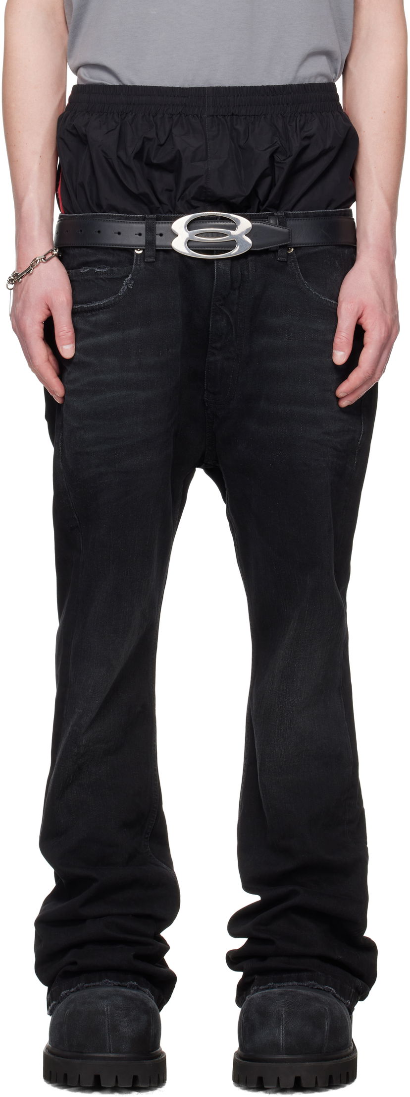 Jeans Balenciaga Balenciaga Layered Jeans Crna | 814224TRW58
