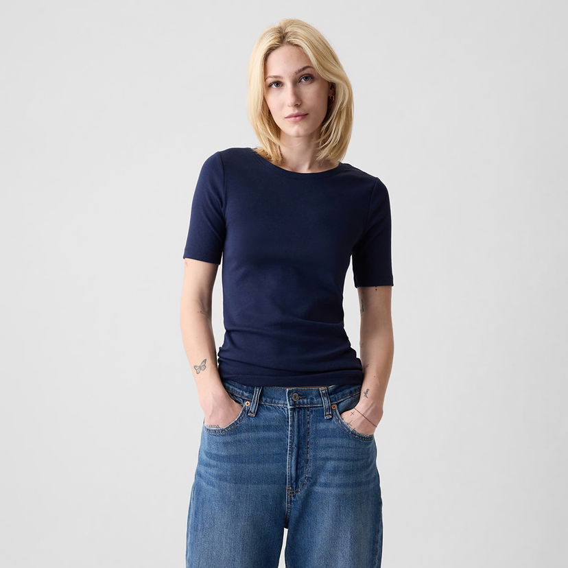 Majica kratkih rukava GAP Modern Crewneck T-Shirt Navy Uniform Tamnoplava | 540635-02