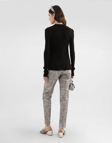 Hlače Dolce & Gabbana Floral Jacquard Trousers Metalik | FTAM2ZFJZALS0998, 2