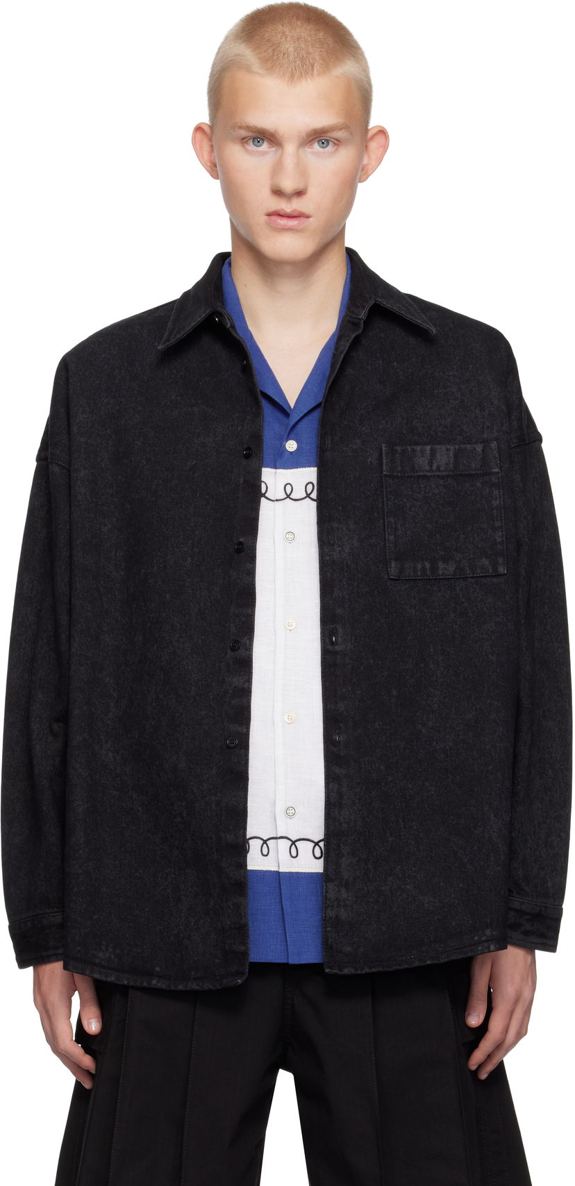 Košulja Marni Faded Denim Shirt Crna | CUJU0061A2 USCV35
