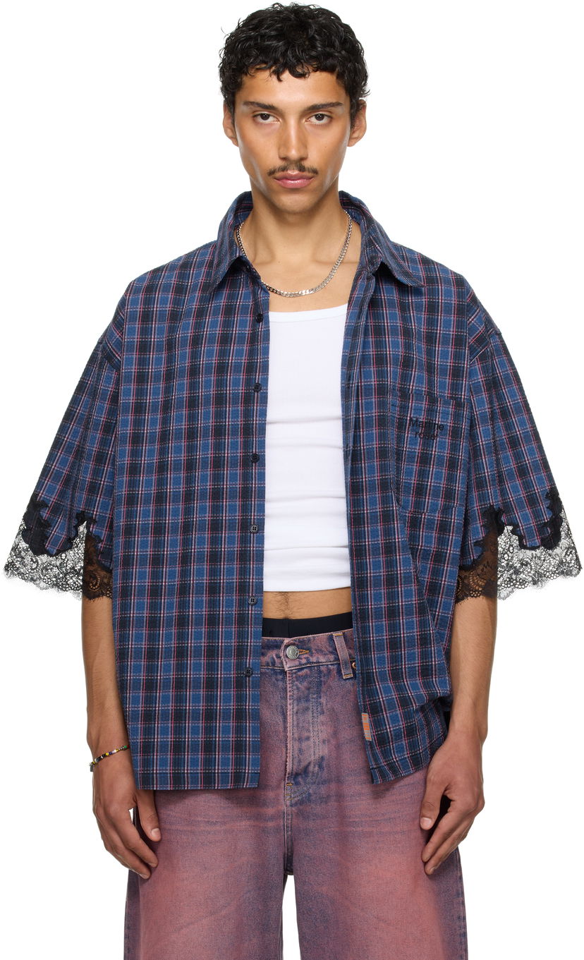 Košulja Martine Rose Martine Rose Lace Overshirt Plava | 478WS28527