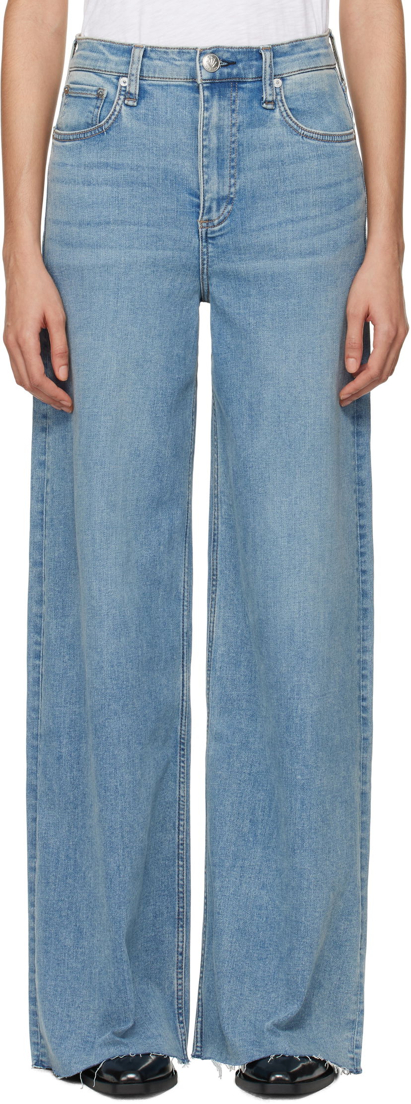 Jeans rag & bone 'The Sofie' High-Rise Ultra Wide Jeans Plava | WDD24F2952FUWH