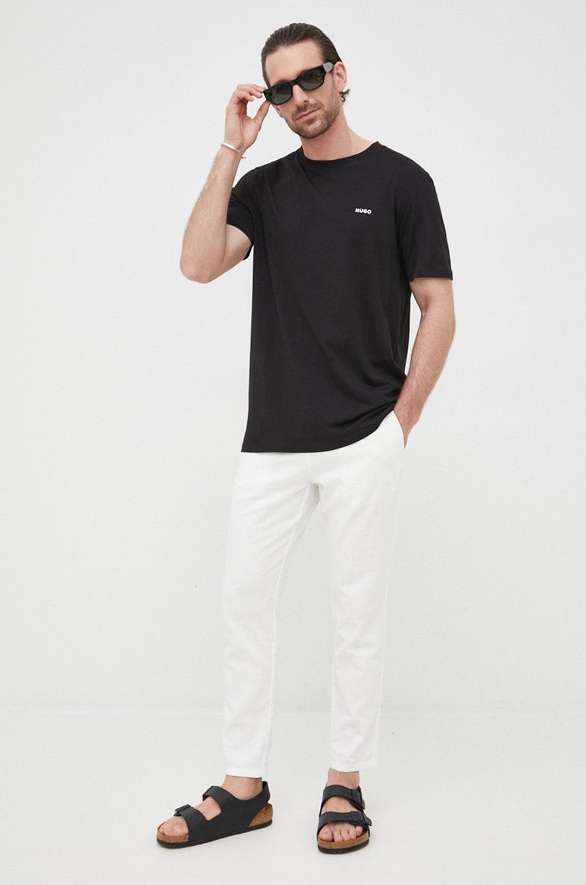 Majica kratkih rukava BOSS Cotton T-Shirt Crna | 50466158, 0