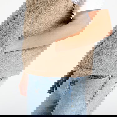 Prsluk Urban Classics Basic Teddy Puffer Vest Bež | TB7939-01279, 1