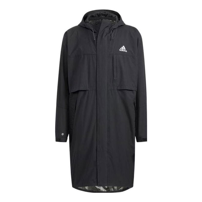 Kabanica adidas Originals Casual Mid-Length Hooded Windbreaker Crna | HD0041