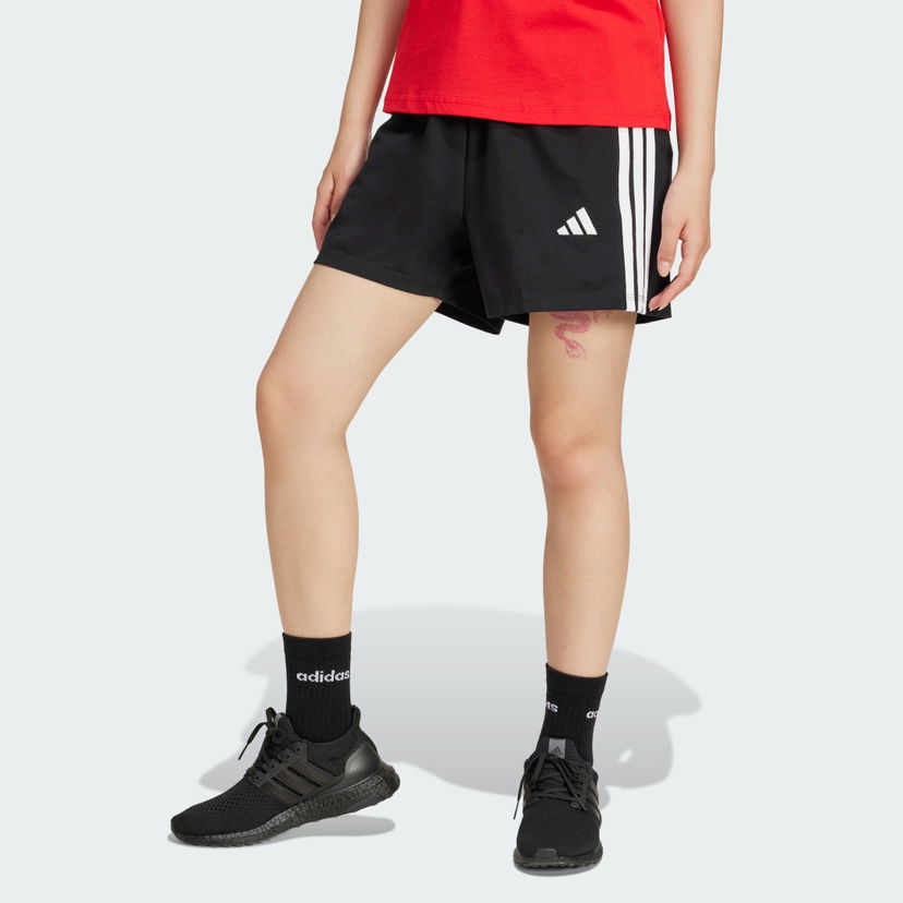 Kratke hlače adidas Performance 3-Stripes Cotton Shorts Crna | JD0908