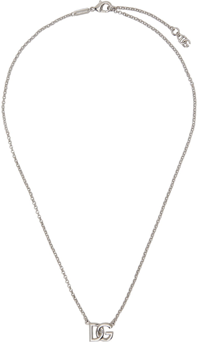 Ogrlica Dolce & Gabbana Silver Rolo Chain 'DG' Necklace Metalik | WNN5W3W1111