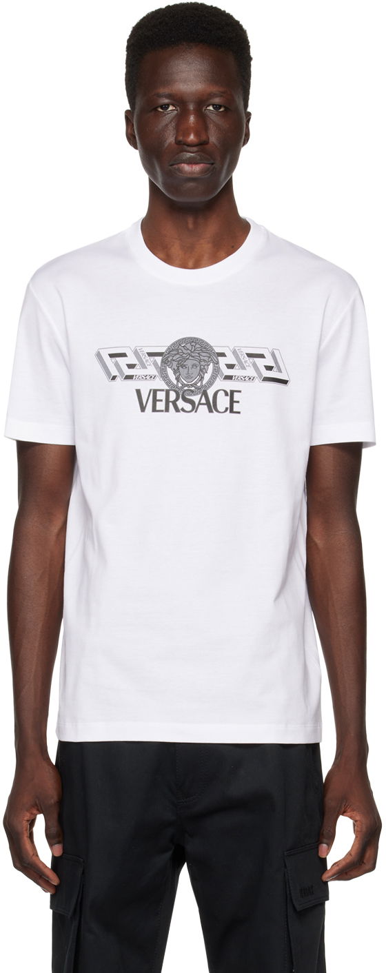 Majica kratkih rukava Versace La Greca T-Shirt Bijela | 1008461 1A06051