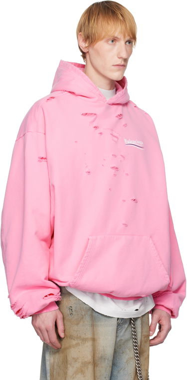 Dukserice Balenciaga Balenciaga Political Campaign Destroyed Hoodie Ružičasta | 818557TRVP9, 1
