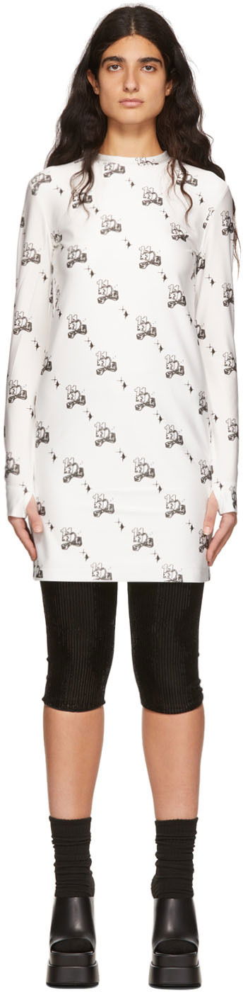 Haljina We11done Printed Mini Dress Bijela | WD-TO1-22-572-W-WH