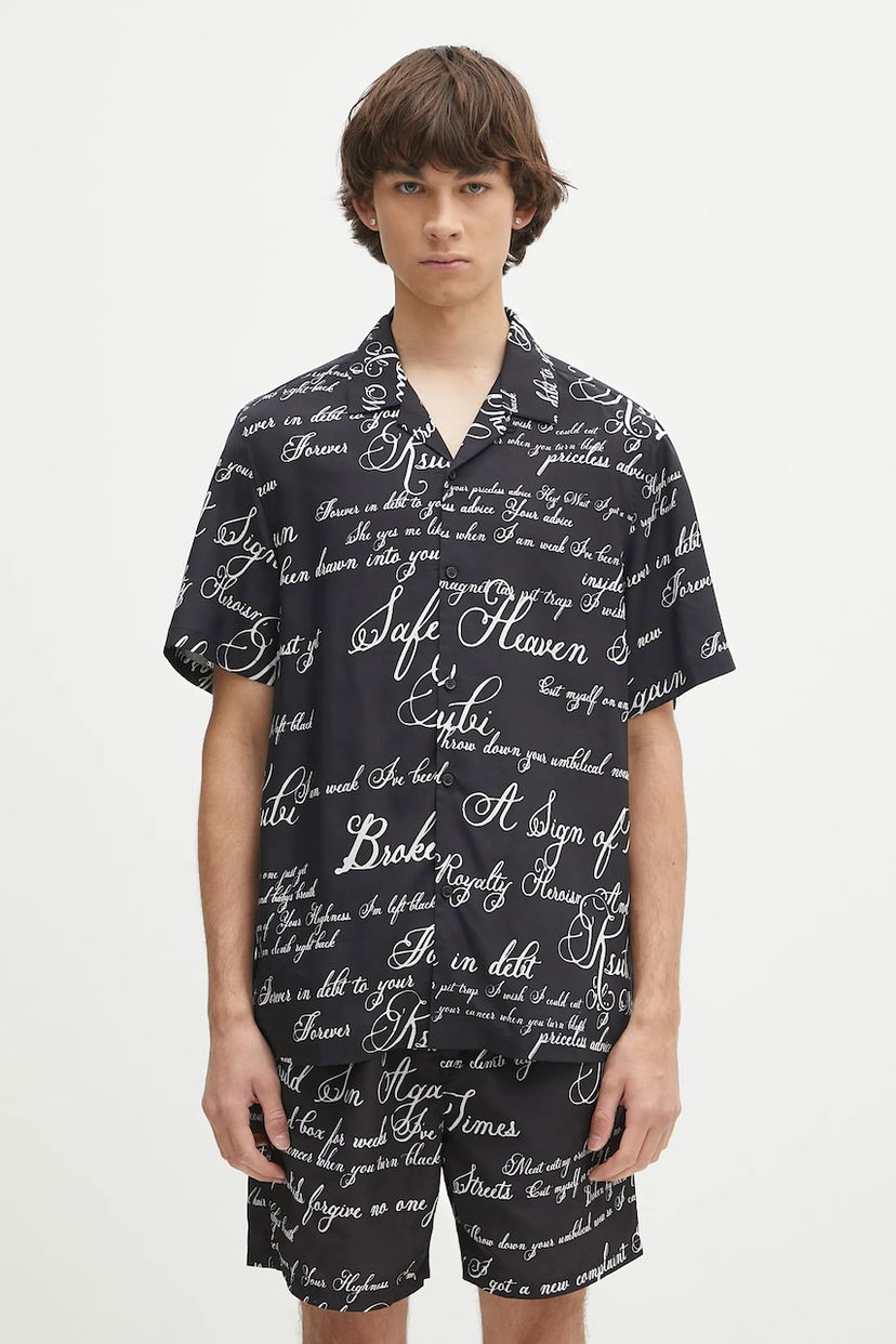 Košulja Ksubi KSUBI Playoff Varsity Relaxed Fit Shirt Crna | MSP25SH002