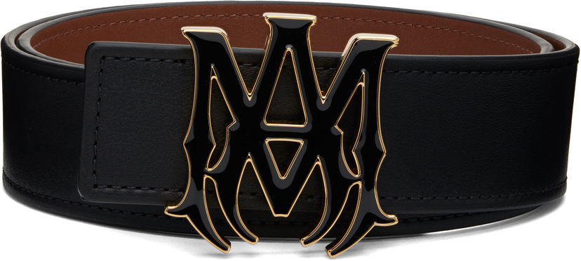 Pojasevi AMIRI AMIRI MA 4CM Enamel Belt Crna | AMACBL1027