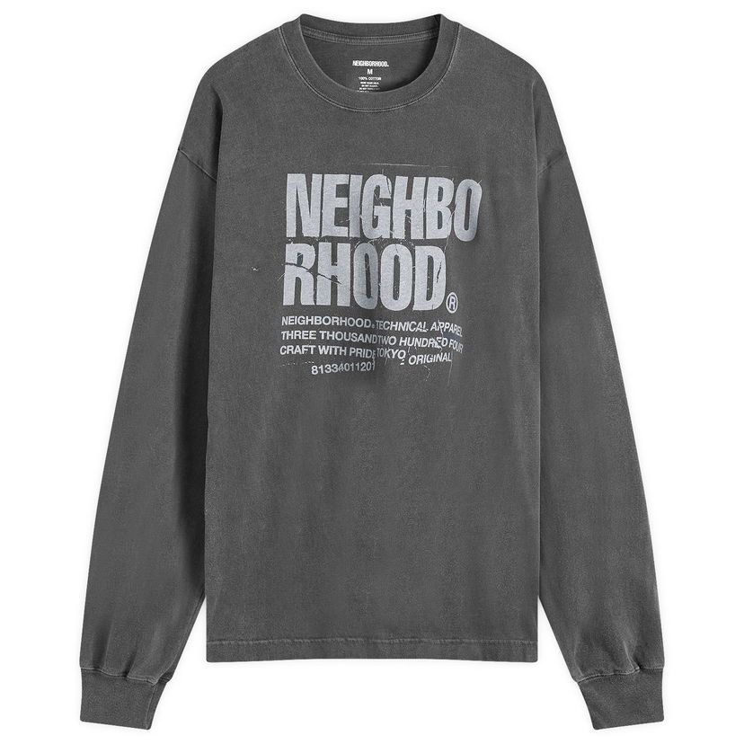 Majica kratkih rukava Neighborhood LS-11 Long Sleeve T-Shirt Siva | 242PCNH-LT11-BLK