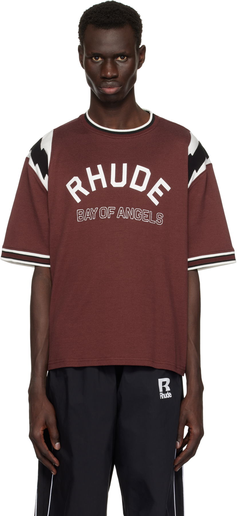 Majica kratkih rukava Rhude Rhude Lightning Ringer Jersey T-Shirt Smeđa | RHPS25TT19012