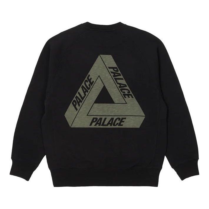 Dukserice Palace Crew Sweater With Logo Print Crna | P23CS139