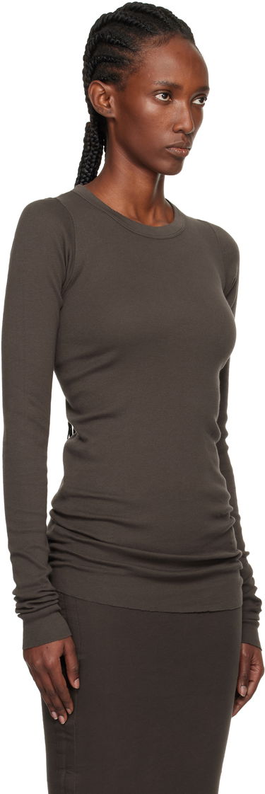 Majica kratkih rukava Rick Owens DRKSHDW Concordians Ribbed Long-Sleeve T-shirt Smeđa | DS02E7217 RN, 1