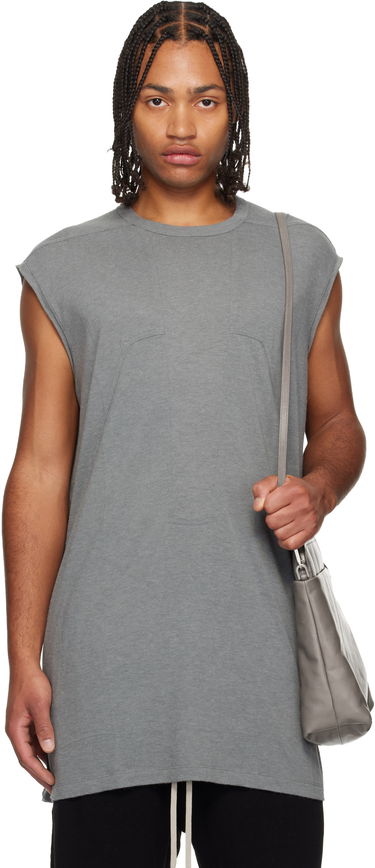 Majica bez rukava Rick Owens Concordians Splintered Tarp Paneled Sleeveless T-shirt Siva | RU02E1168 JR, 0