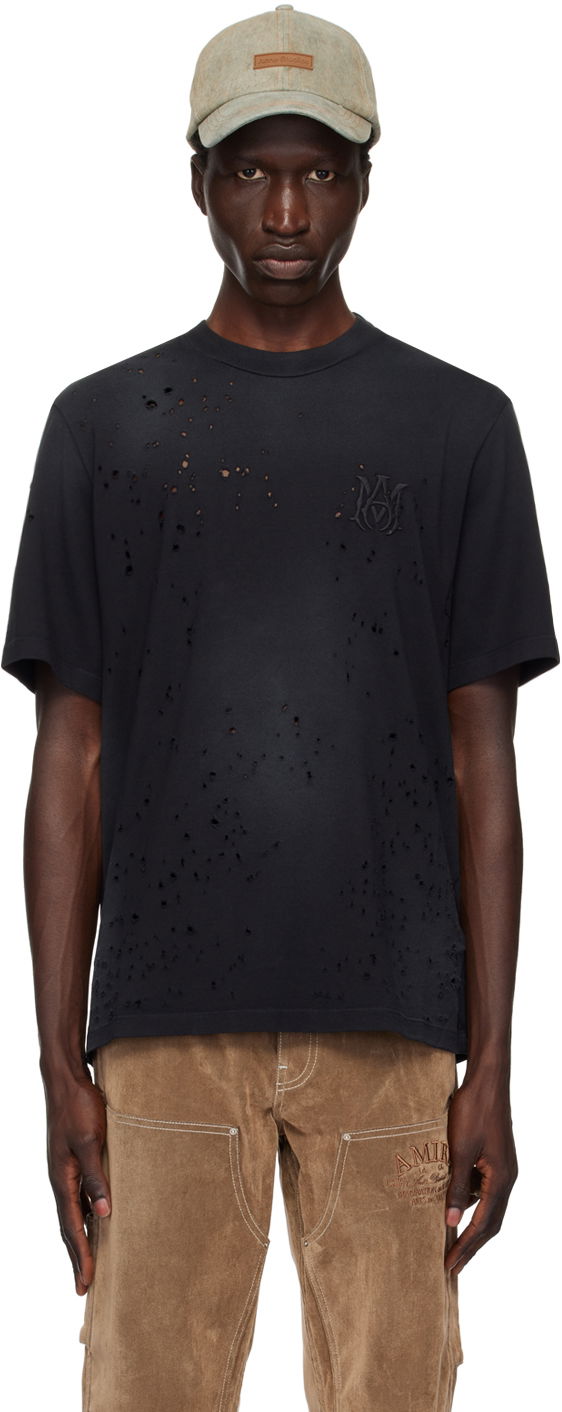 Majica kratkih rukava AMIRI Shotgun Distressed Logo T-Shirt Crna | AMJYTE1059