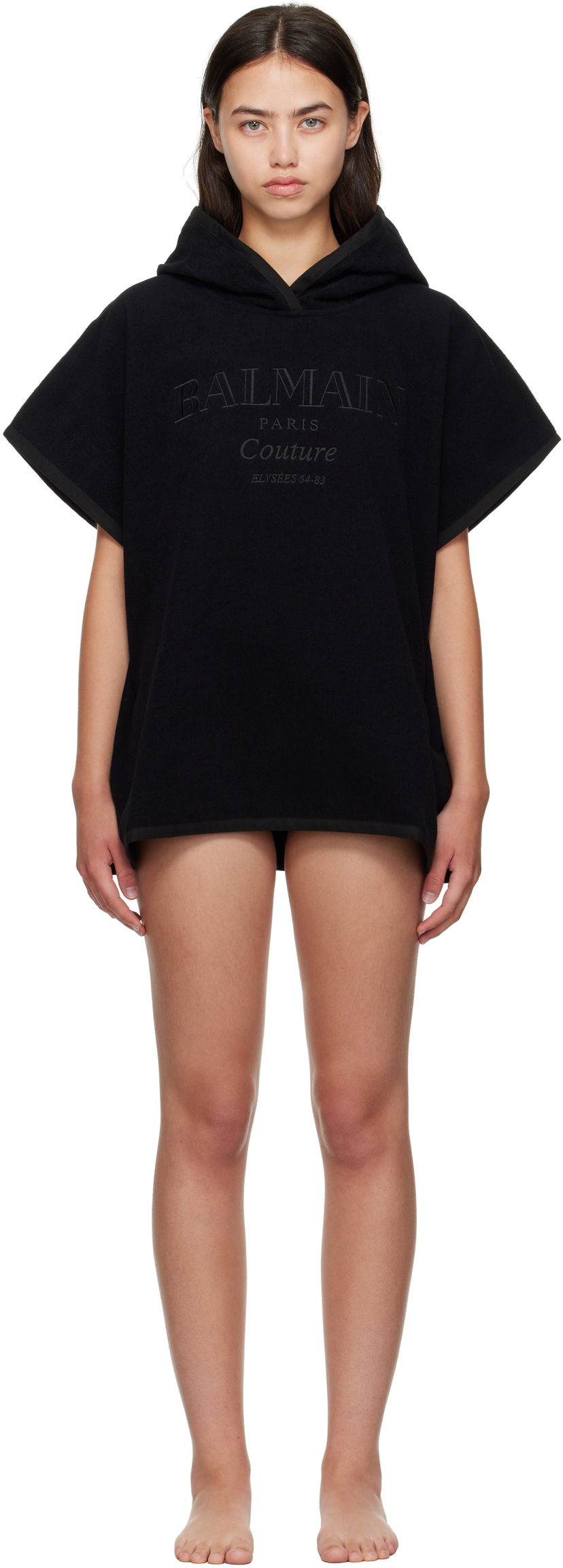 Kupaći kostimi Balmain Balmain Couture Hooded Cover-up Crna | BKP472400