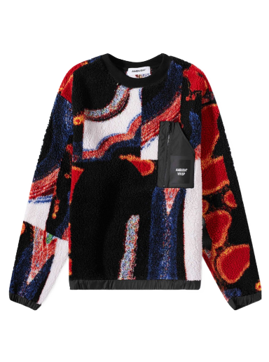 Džemper Ambush Printed Fleece Crewneck Tamnocrvena | BMBA027F22FAB0018410