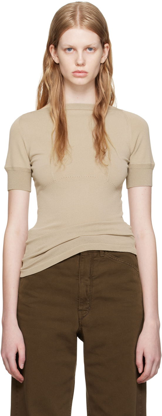 Majica kratkih rukava LEMAIRE Lemaire Darted Fitted T-Shirt Bež | TO1044 LK1002