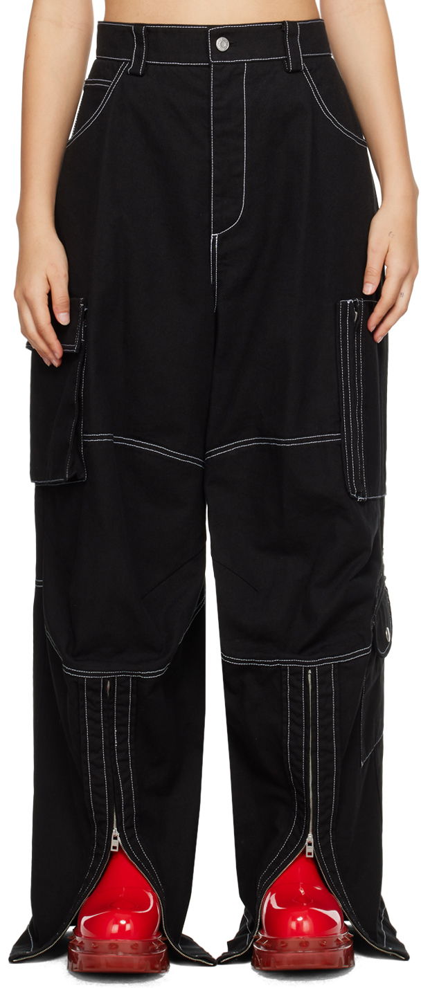 Cargo hlače We11done We11done Topstitching Cargo Pants Crna | WD-PT3-23-218-W-BK