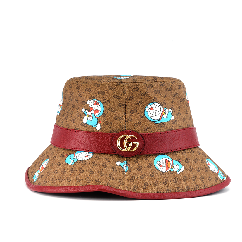 Šešir Gucci Cherry Monogram Doraemon Print Bucket Hat Smeđa | 648846-4HACU-8574