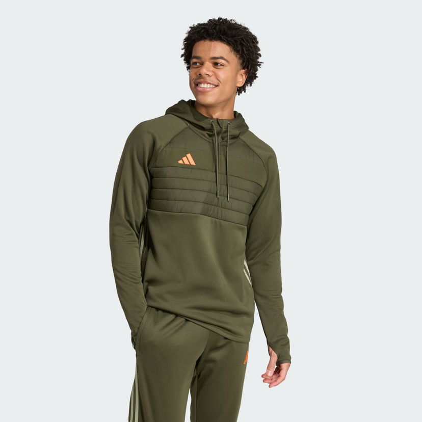 Dukserice adidas Performance Tiro 25 Essentials Winterized Training Hoodie Zelena | JW4589