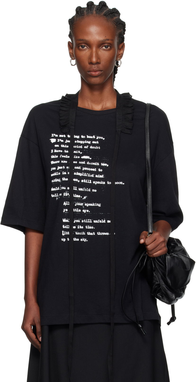 Majica kratkih rukava Ann Demeulemeester Ann Demeulemeester Danvald High Comfort Graphic T-Shirt Crna | 2520-W-JTS06-54-C-FA206-099