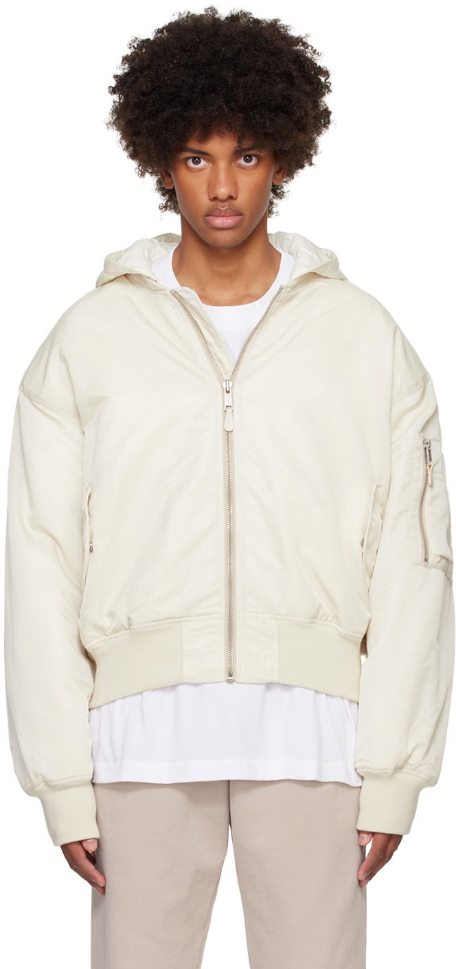 Bomber jakna Entire Studios Hooded Broad Bomber Jacket Bijela | ES2539IV