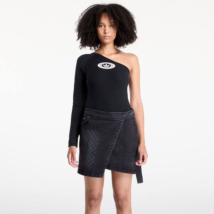 Body adidas Originals Campus 2000 One-Shoulder Bodysuit Crna | KC8800