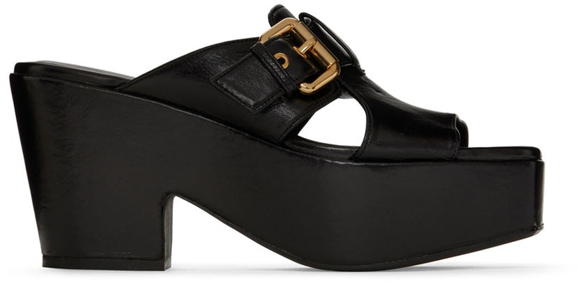 Odjeća BY FAR BY FAR Lenka Platform Heeled Sandals Crna | 22SSLNKMBLGLS