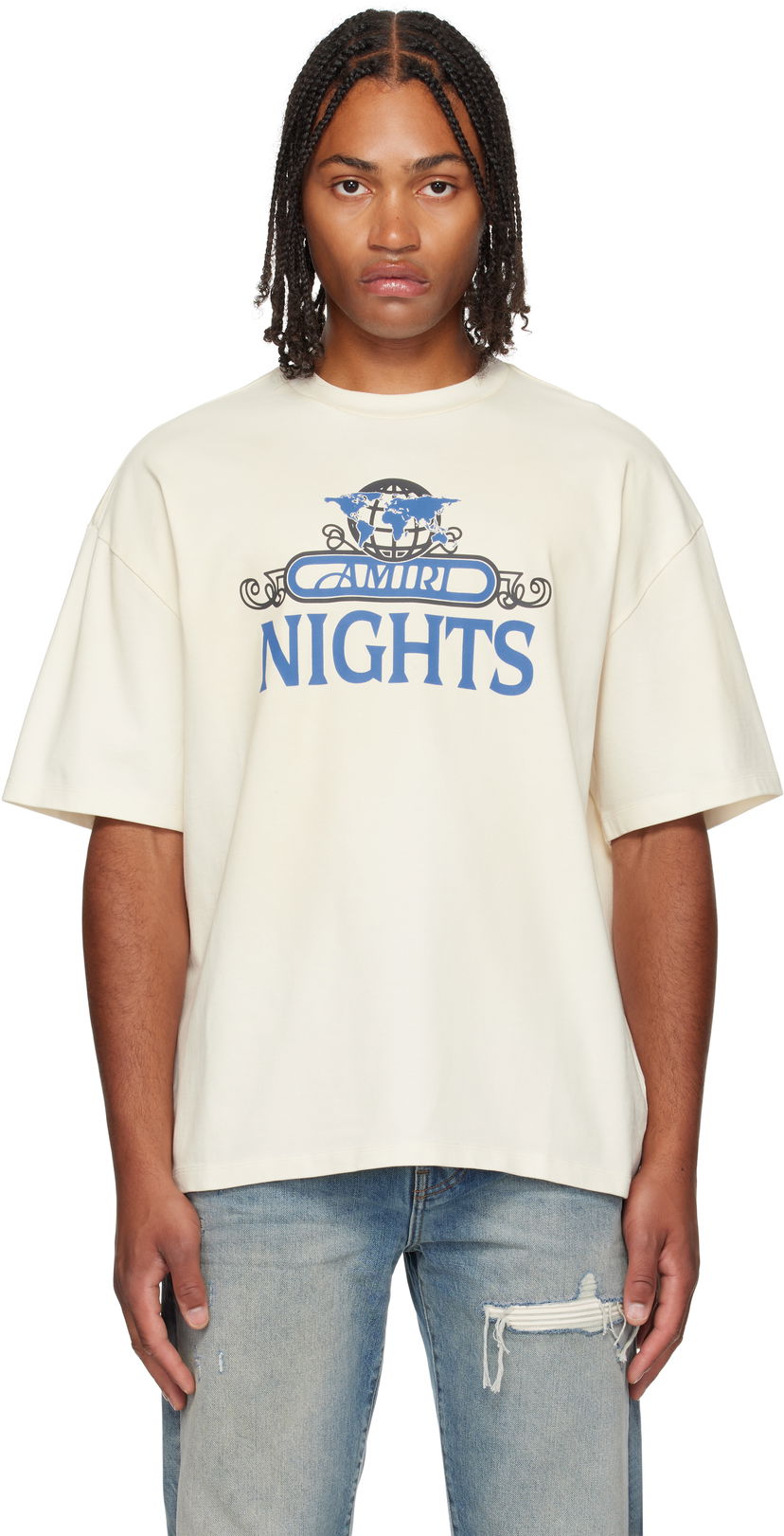 Majica kratkih rukava AMIRI AMIRI 'Nights' Oversized T-Shirt Bijela | AMJYTE1207