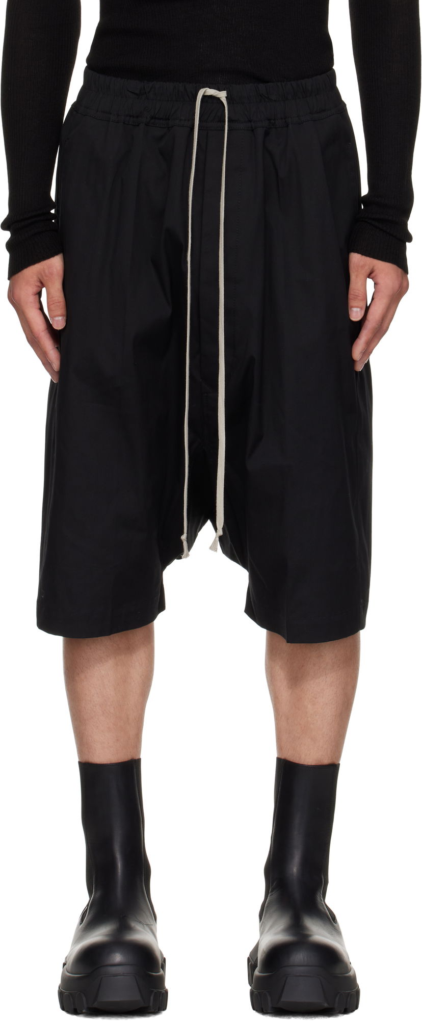 Kratke hlače Rick Owens Rick Owens Pods Shorts Crna | RU02E1384 TE