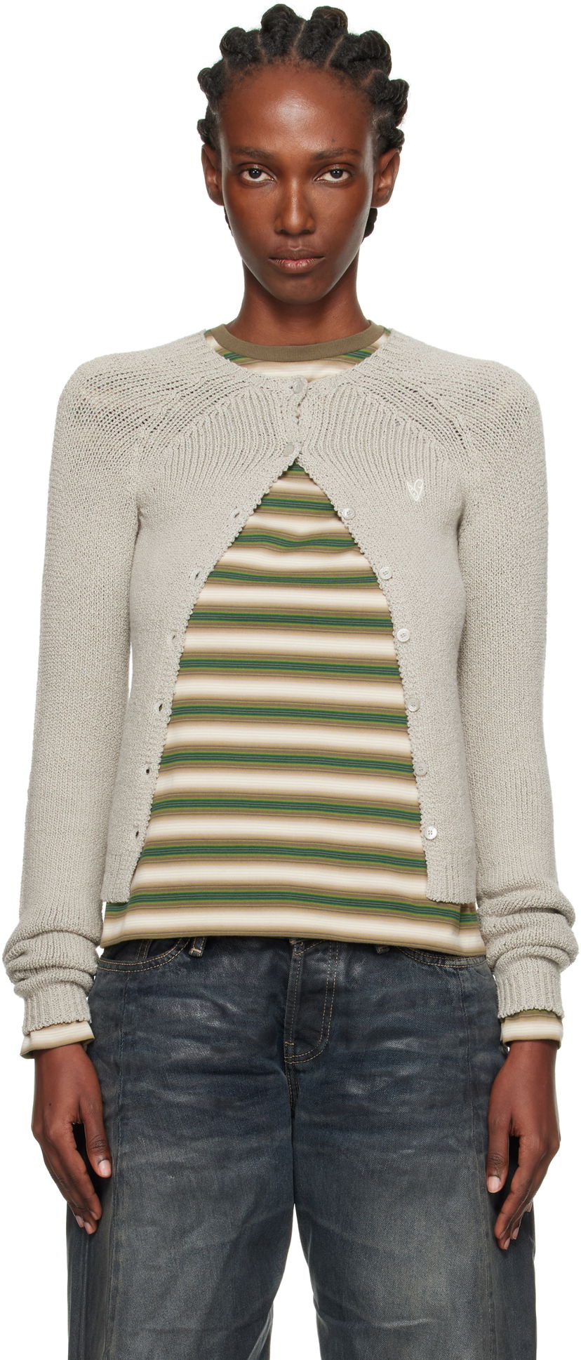 Džemper Acne Studios Acne Studios Button-Up Cardigan Siva | A60592-