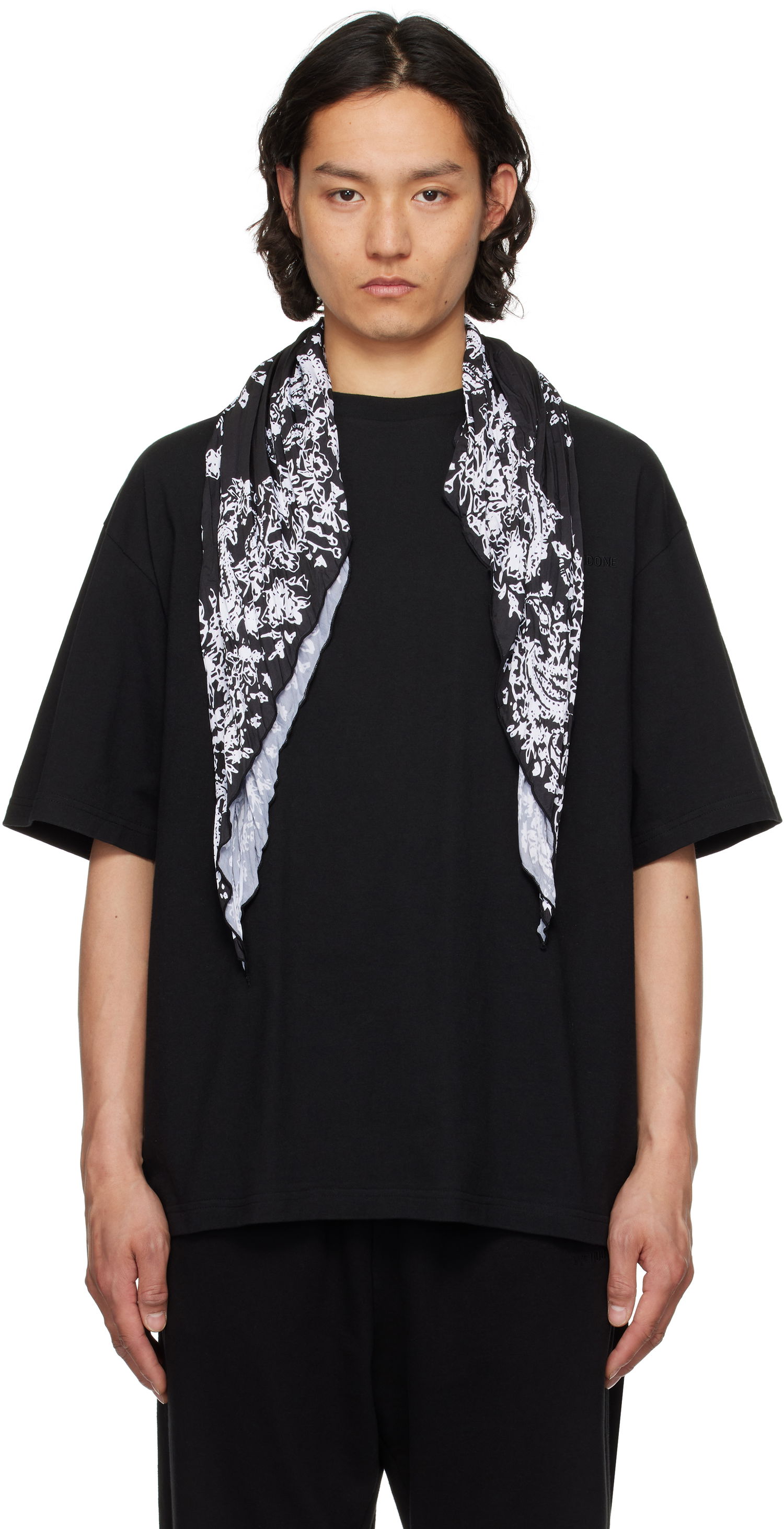 Majica kratkih rukava We11done We11done Wrinkled Muffler T-Shirt Crna | WD-TT1-25-732-U-BK, 0